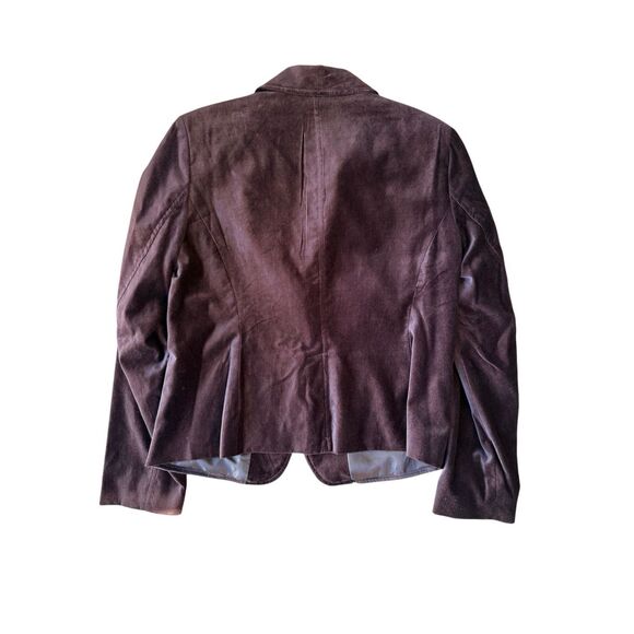 Vintage Briggs New York Chocolate Brown Velvet Velour Blazer Size 12 - Picture 3 of 10